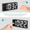 Oria Digital Despertador LED Desktop Clock Voz Control Snooze Tempo Tempo Temperatura Night Mode Reloj Despertador USB 211111