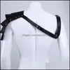 Mode aessoriessexy män svart faux läder bälten smal kropp bondage bur punk scpting sele midja bälte remsor suspenders aessories droppe