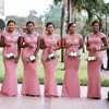Розовые платья подружки невесты с коротки