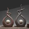 VILEAD Ceramic Abstract Small Figurines Creative Nordic Ornaments Bookshelf TV Cabinet Living Room Porch Decorations 211105