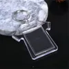 Acrylic Blank Bloodchains Key Rings Чистый пластиковый прямоугольник квадратный сердечный сердечный вставка фотографии Keyfobs продвижение сплит брелок цепные аксессуары DIY картины рамок подарки