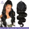 Curly Drawstring Ponytail Extensions Remy 1028 inch Long Clip In Hair Brazilian Deep Wavy Human Hair Extension Water Wave2741848