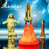 2021 Dropship 3D Print LED Night Light Space Shuttle Rocket Lamp Saturn V Lampor Tabellbelysning för rymdälskare USB -laddning SWITC3438869