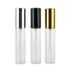 5ML 10ML 15ML Portable Mini Refillable Perfume Empty Glass Spray Bottle Sample Glass Vials Black Gold Silver Cap