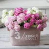 Decoratieve bloemen kransen 10 hoofden camellia rose kunstmatige bloem lotus zijden kleine boeket diy huis kerst bruiloft decoratie nep