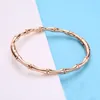 Personality European Jewelry Titanium Steel Gold Color 4mm Geometric Bamboo Joint Shape wholesale (6pieces/lot) Women Cuff Bangle Bracelet