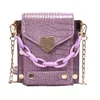 HBP Purple French Small Bag Female Latest Net Red Fairy Chain Messenger Bags Crocodile Pattern Fashion Shoulder Purse