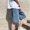 Erkek Şort Denim Erkekler Katı Artı Boyutu 5XL Baggy Casual Vintage Chic Tüm Maç Erkek Kısa Pantolon Streetwear Moda Ins High Street