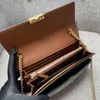 658226 Newest Women chain long Wallet luxury designer chain wallets Cowhide Coin Purse men padlock card holder business money bags284g
