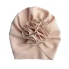 Cute Solid Stripe Flower Baby Girls Hat Niemowlak Maluch Dzieci Dziewczyna Knot Turban Dzieci Czapka Czapka Photo Rekwizyty Prezenty 0445