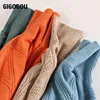 GIGOGOU Maglione a collo alto invernale Donna Maglione a rombi in cashmere Maglione lavorato a maglia color puro Maglione oversize allentato Casual Lady 211109