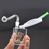 Protabel Mini Färgglada Kina Välsignelse 10mm Kvinna Glasolja Rigg Vatten Bong Rör för rökning med silikonslang