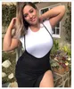 Plus Size Tracksuits 2 Piece Set Women 2021 Tank Dress And White Short Sleeve Tshirt Crop Top Casual Summer Clothes Wholesale Drop