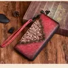 Women Long Genuine Leather Wallet Fashion Geometric Phone Coin Purse Women's Large Capacity Female