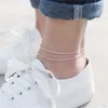 Cavigliere sexy del piede del braccialetto della cavigliera della catena doppia elegante delle donne per le ragazze della signora Perfect Fine Jewelry Drop Shipping YMA011