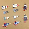 10 stks / pak luchtvaart Air Astronaut Charms Emaille Legering Drijvende Hanger Fit Armband Ketting Sieraden Accessoires