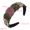 Magnifique bandeau strass couleur Vintage géométrique cristal bandeau à larges bords filles fête casque