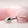 NXY Sex Anal toys Toy Cute Soft Cat Ears Headbands 40cm Fox Tail Bow Metal Butt Plug Erotic Cosplay Accessories 1202