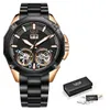 LIGE Uhr Herrenuhren Top-Marke Luxus wasserdichte Armbanduhr Männer Sport mechanische Uhr Reloj Hombre + Box 210527