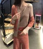 Frauen Zweiteilige Hosen Mode Koreanische Sex Druck V-ausschnitt Pullover Frauen Drei Set Elegante Lose Breite Bein Büro Freizeit lange Anzug