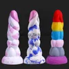 Massage Multicolor Soft Silicone Dildo Anal Plug med Suction Cup Sex Toys för vuxen rem på Dildo Penis Kvinnlig Masturbator1109606