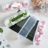 Boîte à gâteaux en plastique transparent, emballage Long, boîte-cadeau pour Mousse, pâtisserie, fromage, présentoir de gâteaux, conteneur, 5/10 pièces