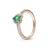 High Quality 100% Sterling Sier Fit Jewelry Gold New Sublime Heart Pink Green Ring Engagement Lovers Fashion Wedding Ring for Women