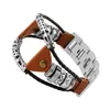 Watch Bands Leather Handmade Stainless Steel Strap For Galaxy 46mm SM-R8050 Watchband Replacement Straps Bracelet Band289Z