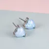 Kvinnors Crystal Zircon Heart -formade Ear Studs örhängen för kvinnor Silver Color Geometry Earring Bijoux