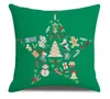 quality 20 colors decorative pillow covers for christmas Halloween linen pillows 45*45CM custom Santa printed leaning pillowcase Cushion Textiles without inner