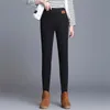 Pantaloni da donna Capris Leggings Autunno e inverno 2021 Velvet Slim-fit Oversize Warm Large Black Grey