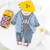 Printemps automne enfants vêtements bébé garçon fille décontracté hauts à capuche pantalon enfant en bas âge à manches longues vêtements enfants survêtements 3 pièces/ensemble X0902