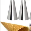 12 pcs de alta qualidade cônica de cozimento tubo cone roll moldes de aço inoxidável espiral croissants moldes pastelaria creme chifre bolo molde 549 s2