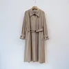 UK Brand New Fashion Automne Automne Casual Double boutonnage Simple Classique Long Trench-Coat avec ceinture Chic Femme Coupe-Vent T200814