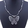 Dames Holle Butterfly Tibetaans Zilveren Hanger Kettingen Mode Gift Nationale Stijl Dames DIY Ketting Hangers