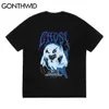 Tshirts Streetwear Hip Hop Graffiti Ghost punk rocha gótico camiseta homens harajuku moda t - shirts tops ocasionais de algodão casual 210602