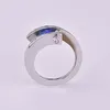Кластерные кольца Большой круг Кристалл свадьба для женщин Заинтересование Циркон Кольцо Свадебные украшения