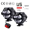 Faros delanteros para motocicleta, foco para moto, faro antiniebla, trabajo para motocicleta, 125W, 12v, U5, cabeza led auxiliar para coche