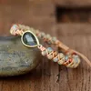 Steen Wrap Armbanden Femme Amethists Opal String Gevlochten Yoga Vriendschap Armband Bangle Boheemse Sieraden