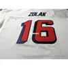 001 Scott Zolak # 16 Team uitgegeven 1990 White College Jersey Size S-XXXL of Custom Any Name of Number Jersey