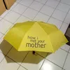 مظلات للسفر مضادة للماء ومضادة للرياح مظلة خفيفة الوزن صفراء كيف قابلت أمك قابلة للطي للنساء المطر