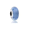 Аутентичные 925 серебряные бусины браслеты сияющие синевые нарезанные поверхности серии стекло шарм шарм слайд шарнирные бусины подходит для европейских ювелирных изделий в стиле Pandora