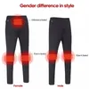 Męskie spodnie Zimowe mężczyźni samozwańcze samozwańcze USB Przypadkowe elektryczne spodnie termiczne Kobiety na zewnątrz piesze wędrówki ciepłe szczupłe spodnie dresowe