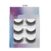 Nya 3PAirs Falska ögonfransar Wispy Natural Curl Fake Mink Eyelashes Handgjorda Eyelash Extension Makeup Tools Grymhet Gratis