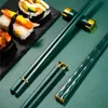Палочки для еды Китайский Японский для еды Многоразовый металл Корейский Кулинарный набор Из Нержавеющей Стали Сплавных суши Палочки