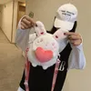 도매 귀여운 봉제 인형 토끼 메신저 가방 소녀 전화 지갑 주최자 크로스 바디 어깨 가방 2020 가을 겨울 모피 가방 여성을위한