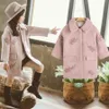 2020 Autumn Winter Girls Wool Warm Coat Fashion Teens Kids Long Coat For Girls Loose Outerwear Children Big Pocket Overcoat H0909