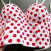 女性Polka DotプリントBustier Braヴィンテージ調節可能なストラッププッシュアップコルセットトップストリートウェアセクシークラブパーティーキャミソールトップ210603