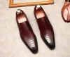 Robe chaussures hommes mode mocassins Oxford fête mariage en cuir véritable fond rouge bout carré sans lacet chaussures d'affaires formelles style britannique