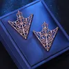 Vintage Fashion Triangle Shirt Collar Brooch Pins for Men and Women Hollowed Out Crown Brooches Corner Emblem Jewelry Accessories